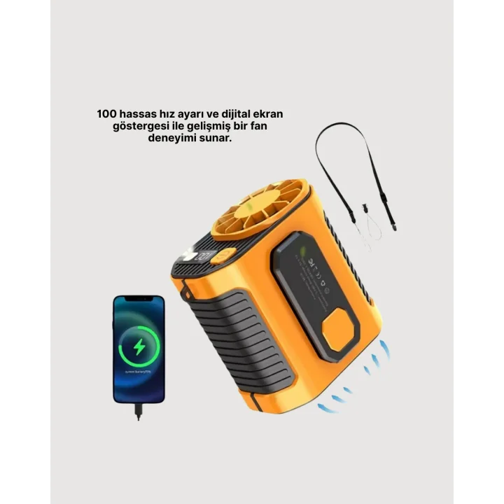 Mey İthalat® USB Şarjlı Kompakt El ve Boyun Fanı Çok Fonksiyonlu
