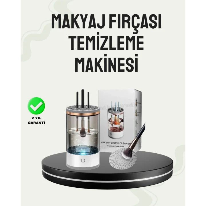 Mey İthalat® USB Şarjlı Kompakt Makyaj Fırçası Temizleme Makinesi