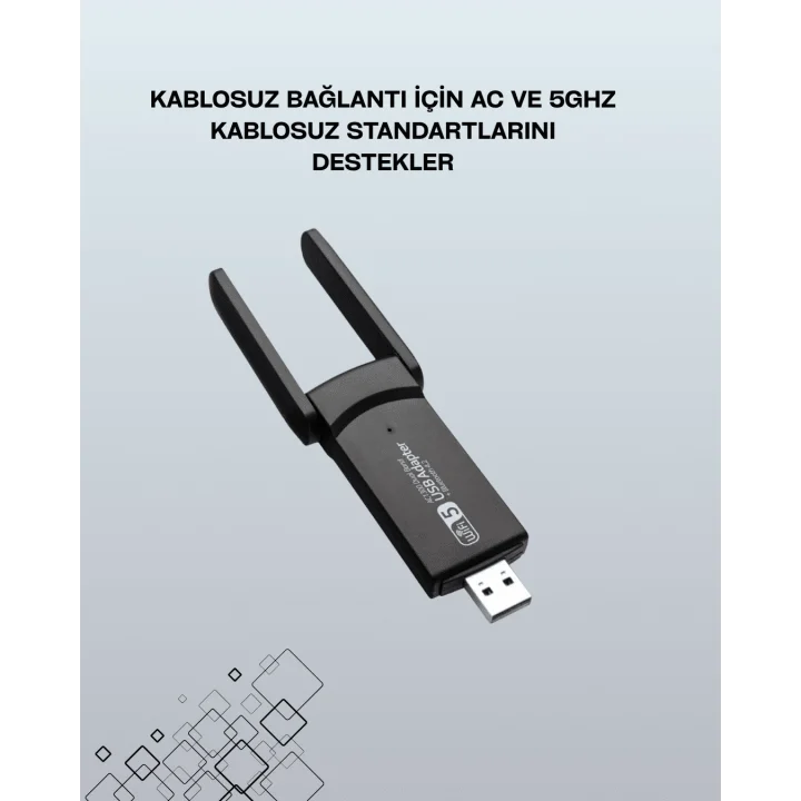 Mey İthalat® USB WiFi Adaptör – 1200 Mbps Hız