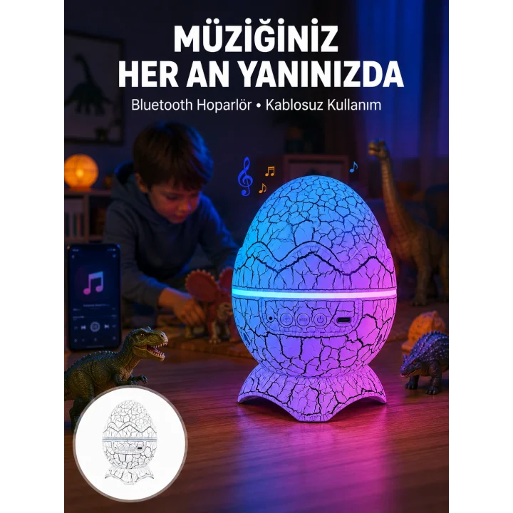 Mey İthalat® Uzaktan Kumandalı, USB Girişli, Döner Projektör Lamba Yeni Nesil