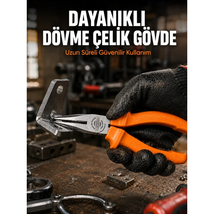 Mey İthalat® Uzun Çene Tasarımlı Dövme Çelik Kargaburun Hassas Kavrama Performansı