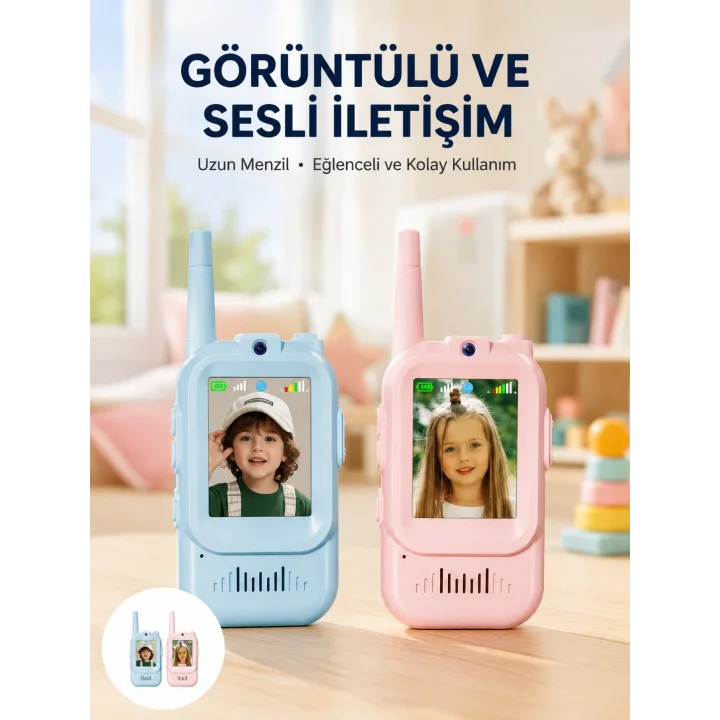 Mey İthalat® Uzun Menzilli Video Walkie Talkie Eğitici ve Eğlenceli Oyuncak