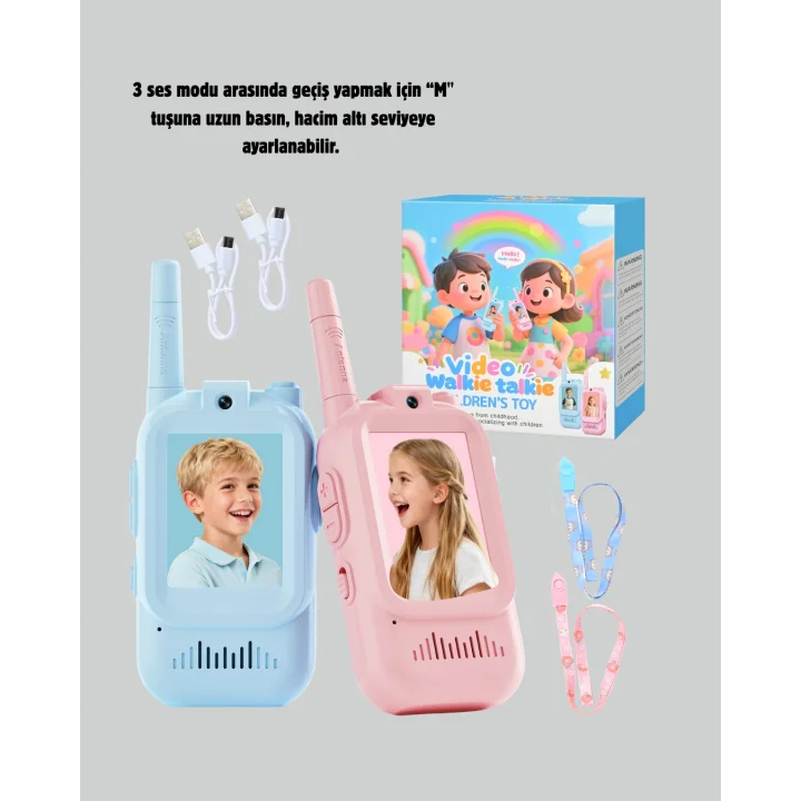 Mey İthalat® Uzun Menzilli Video Walkie Talkie Eğitici ve Eğlenceli Oyuncak