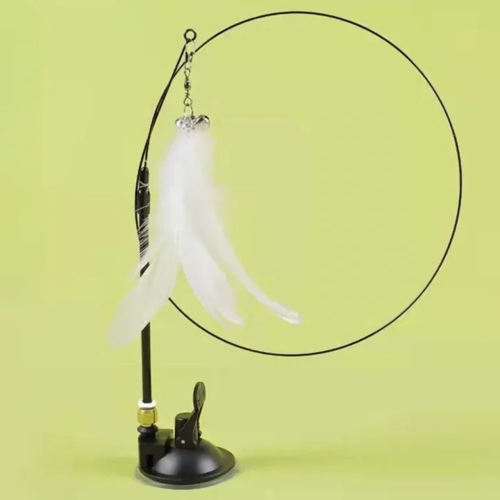 Mey İthalat®  Vantuzlu Tüylü Zilli Olta Kedi Oyuncağı 2 Oltalı