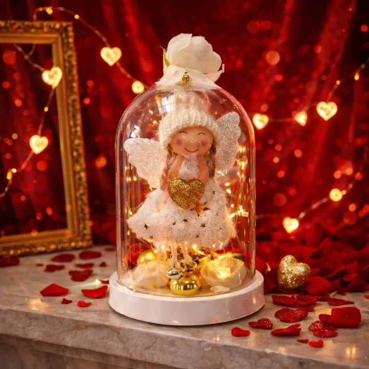 Mey İthalat®  Venüs ışıltısı Led Işıklı Melek Fanus