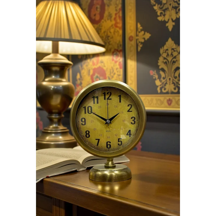 Mey İthalat® Vintage Elite 25 x 20 Eskitme Metal Masa Saati