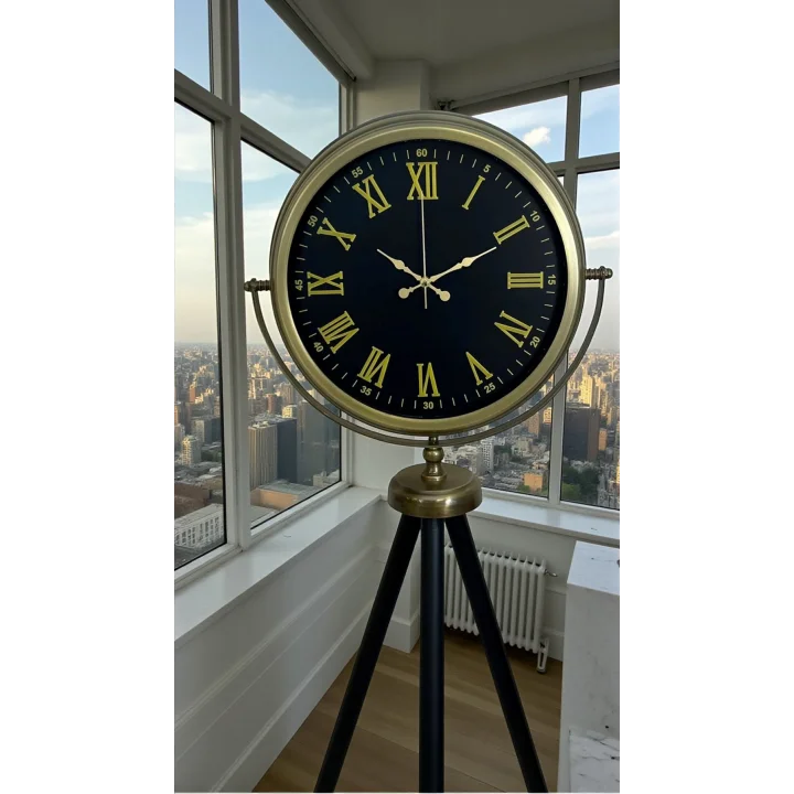 Mey İthalat® Vintage Roma Rakamlı Modern Tripod Ayaklı Saat