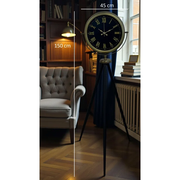 Mey İthalat® Vintage Roma Rakamlı Modern Tripod Ayaklı Saat