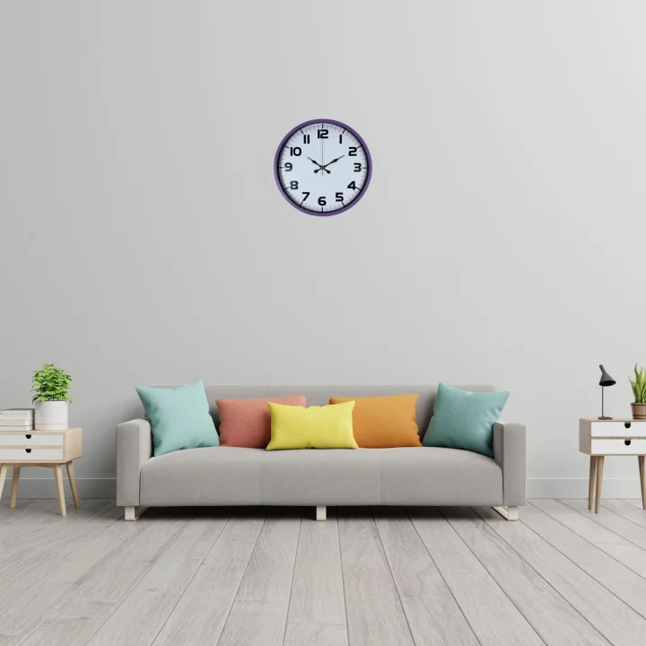 Mey İthalat® Violet Mor 36 Cm Standart Duvar Saati