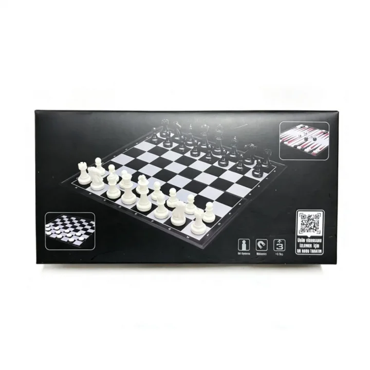 Mey İthalat® VRD10665 KATLANABİLİR SATRANC TAVLA VE DAMA SETİ