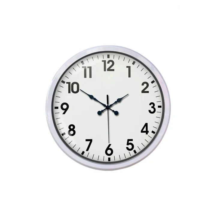 Mey İthalat® White Classic Modern 52 Cm Metal Duvar Saati