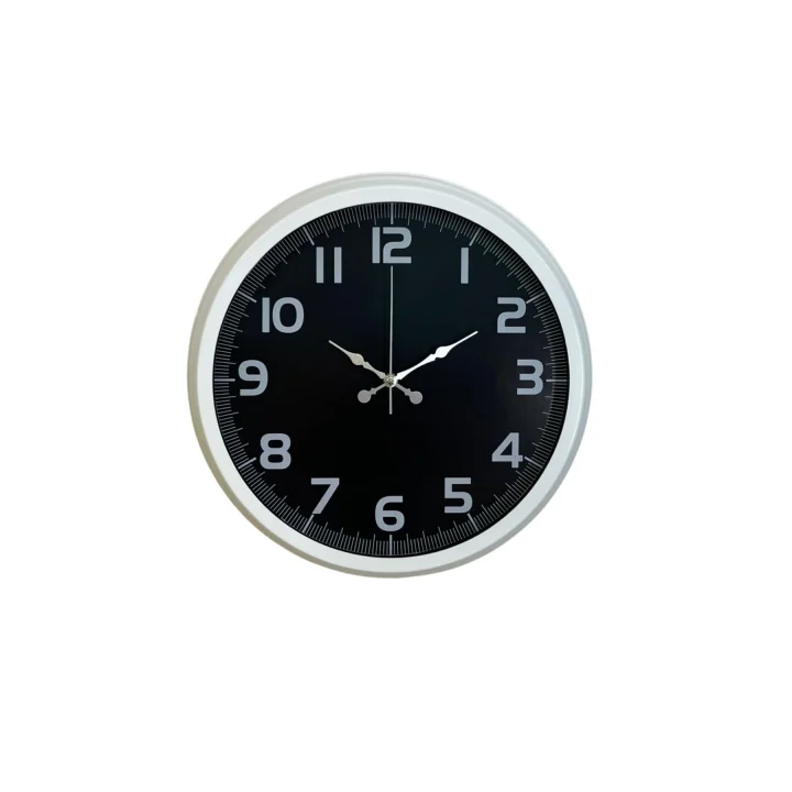 Mey İthalat® White Contrast 40 Cm Metal Duvar Saati