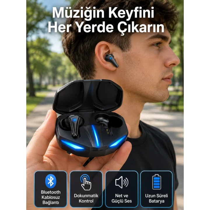 Mey İthalat® Wireless Gaming Kulaklık Mikrofonlu Bluetooth  Kulaklığı