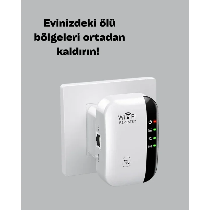 Mey İthalat® Wireless-N 300 Mbps WiFi Booster – Modem Router AP Sinyal Amplifikatör