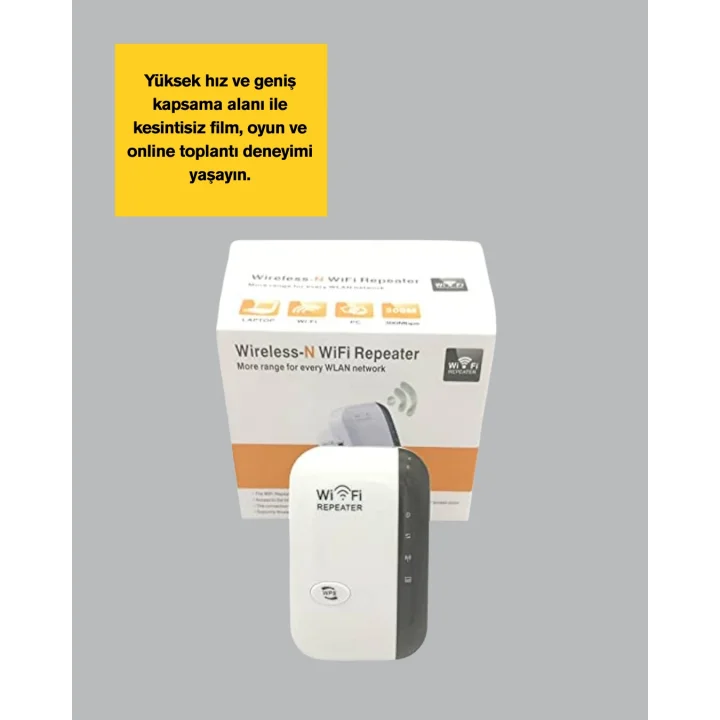 Mey İthalat® Wireless-N WiFi Repeater 300 Mbps Sinyal Güçlendirici