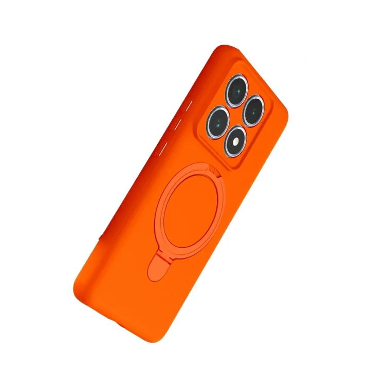 Mey İthalat®  Xiaomi Mi 14T Pro Regal Magsafe Standlı Kapak - Turuncu