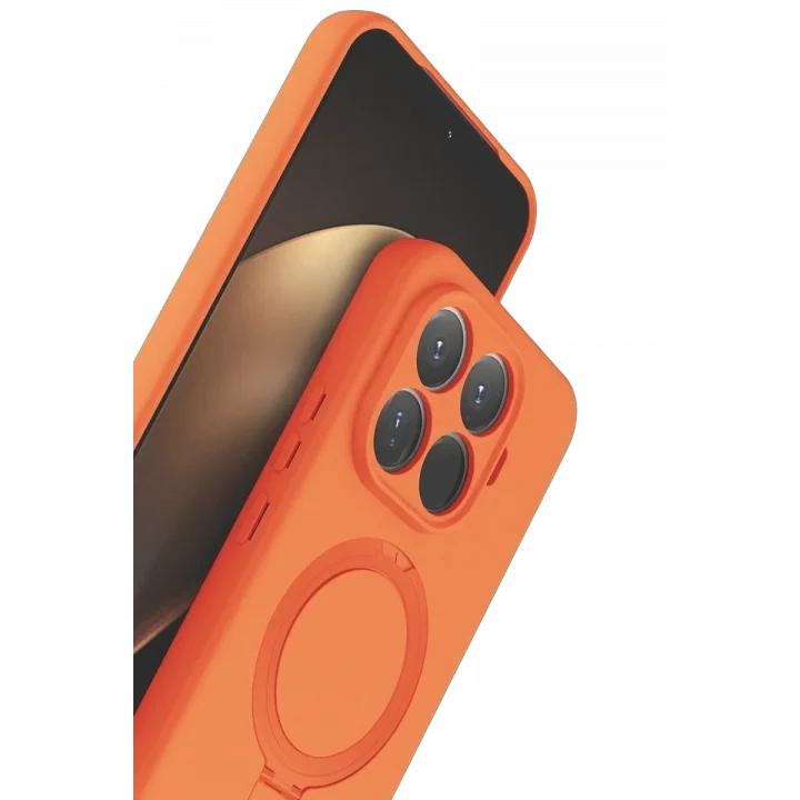 Mey İthalat®  Xiaomi Mi 15T Pro Regal Magsafe Standlı Kapak - Turuncu