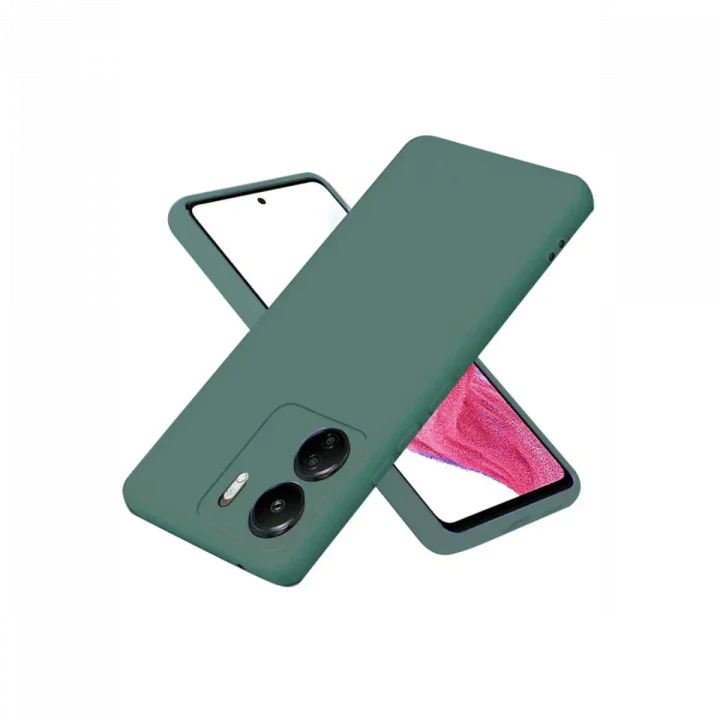 Mey İthalat®   Redmi 13C Kılıf First Silikon - Koyu Yeşil