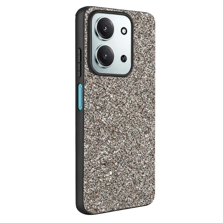 Mey İthalat®  Xiaomi Redmi 15C 4G Bright Simli Kapak - Gümüş