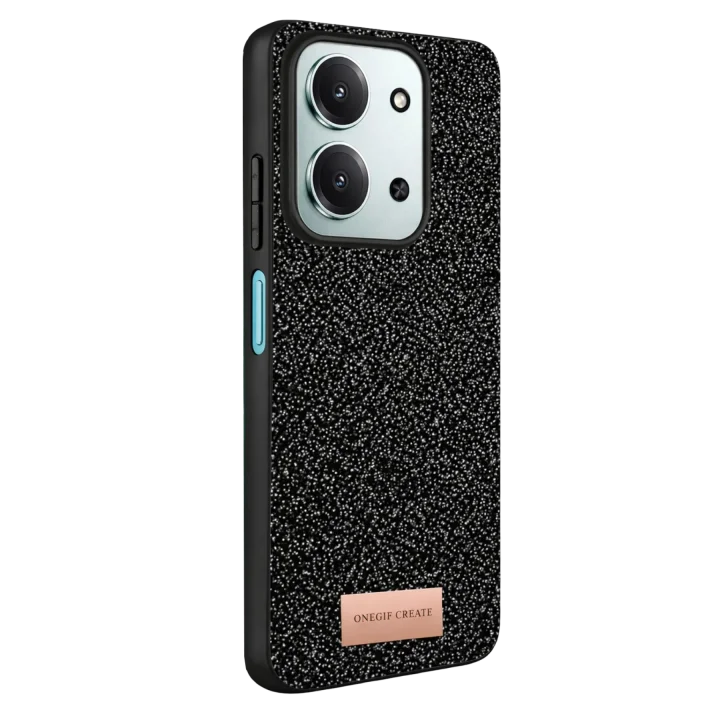 Mey İthalat®  Xiaomi Redmi 15C 4G Bright Simli Kapak - Siyah