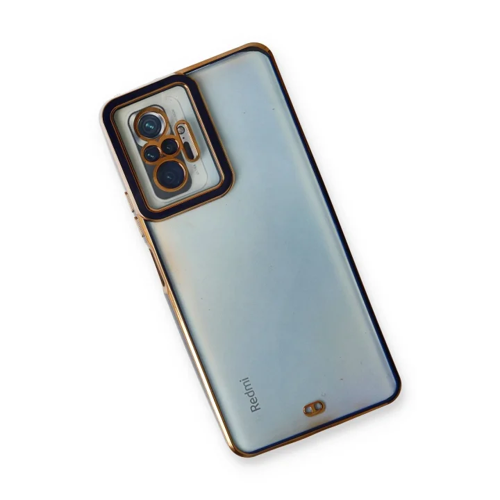 Mey İthalat®  Xiaomi Redmi Note 10 Pro Kılıf Liva Lens Silikon - Mavi