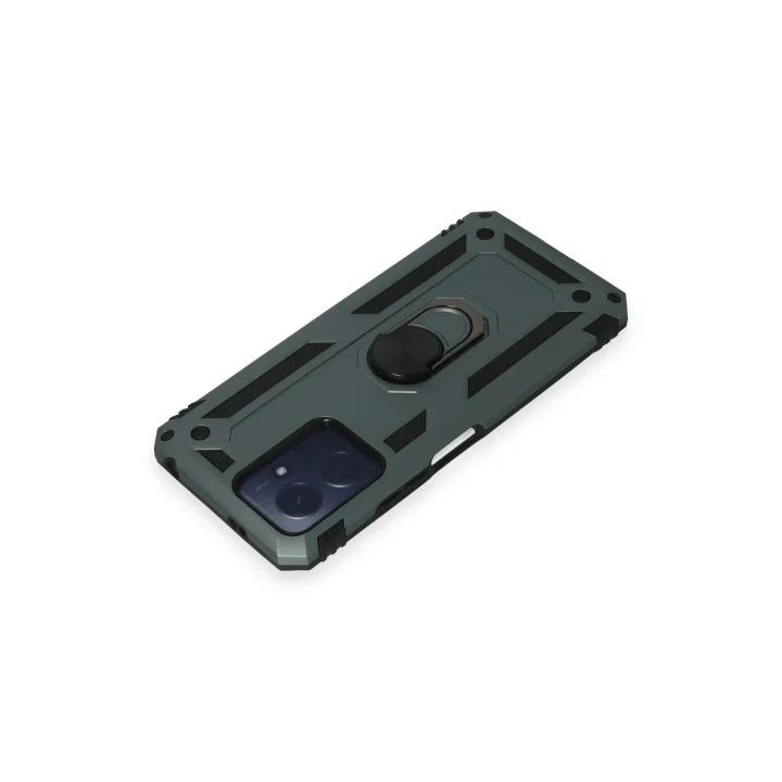 Mey İthalat®  Xiaomi Redmi Note 12 4G Kılıf Sofya Yüzüklü Silikon Kapak - Yeşil