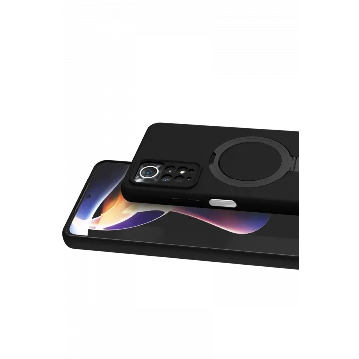 Mey İthalat®   Redmi Note 12 Pro 4G Regal Magsafe Standlı Kapak - Siyah