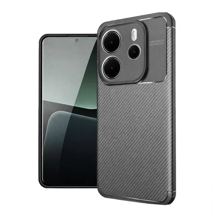 Mey İthalat®  Xiaomi Redmi Note 14 4G Kılıf Auto Focus Karbon Kapak - Gri