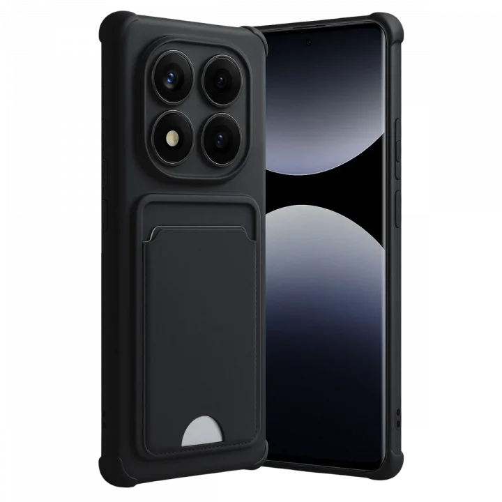 Mey İthalat®   Redmi Note 14 Pro Plus Kelvin Kartvizitli Silikon - Siyah