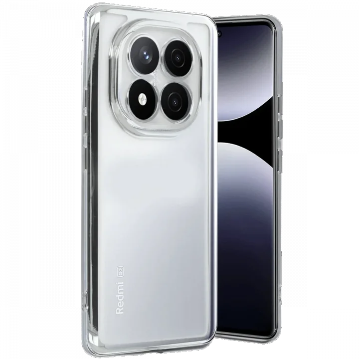 Mey İthalat®   Redmi Note 14 Pro Plus Kılıf  Lensli Silikon - Gümüş