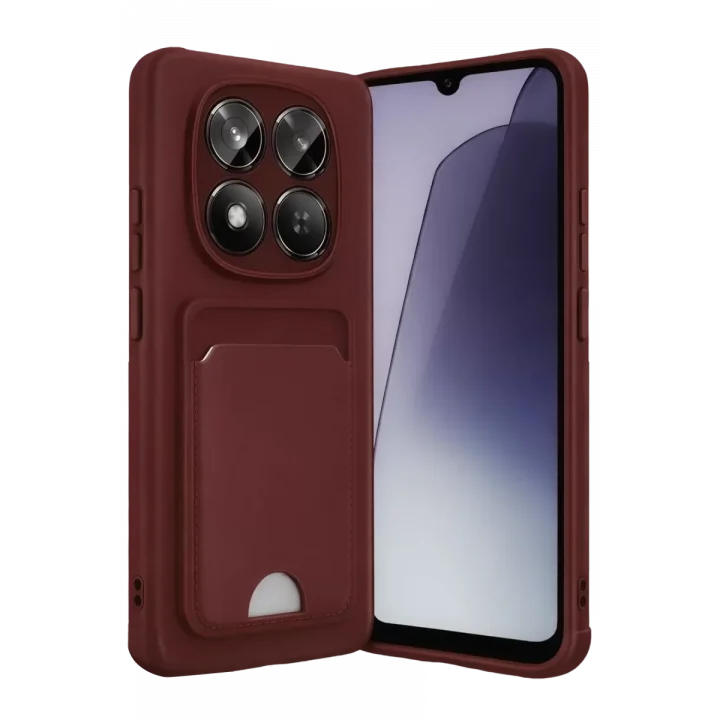 Mey İthalat®  Xiaomi Redmi Note 15 Pro 4G Kelvin Kartvizitli Silikon - Bordo