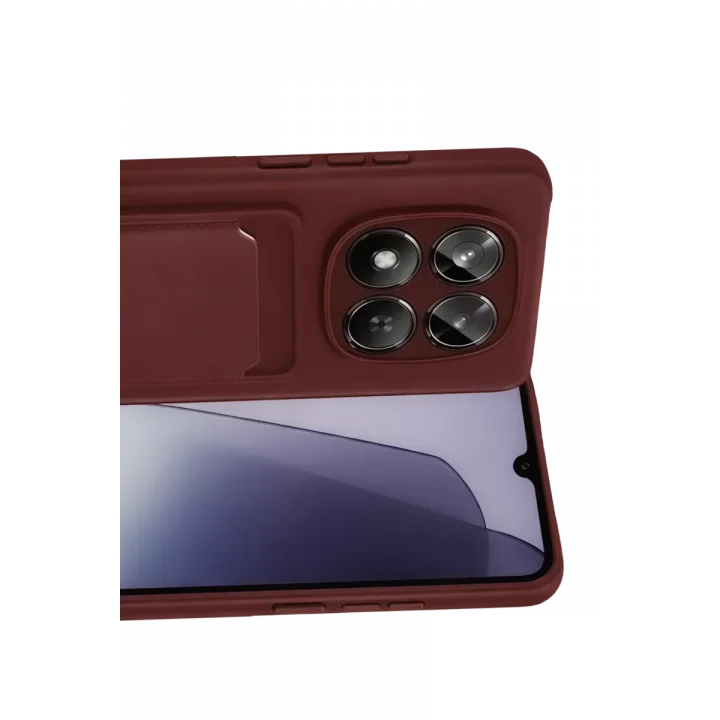 Mey İthalat®  Xiaomi Redmi Note 15 Pro 4G Kelvin Kartvizitli Silikon - Bordo