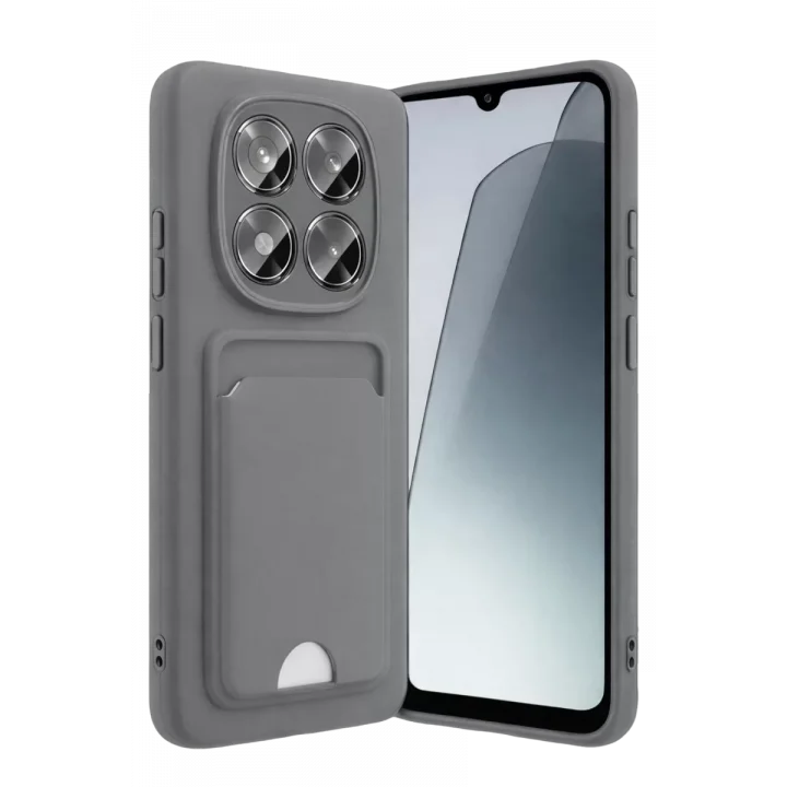 Mey İthalat®  Xiaomi Redmi Note 15 Pro 4G Kelvin Kartvizitli Silikon - Gri