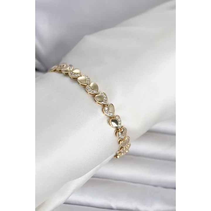 Mey İthalat® Xuping Kalp Model Gold Renk Kadın Bileklik