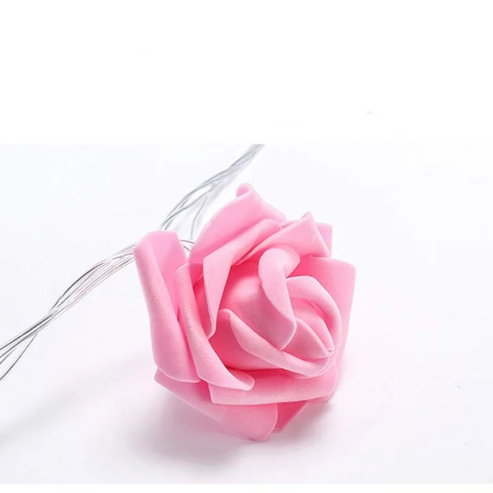 Mey İthalat®  Yapay Gül Tasarımlı Dekoratif Led Işık Gül Detaylı Led Işık Pilli (20 Gül)