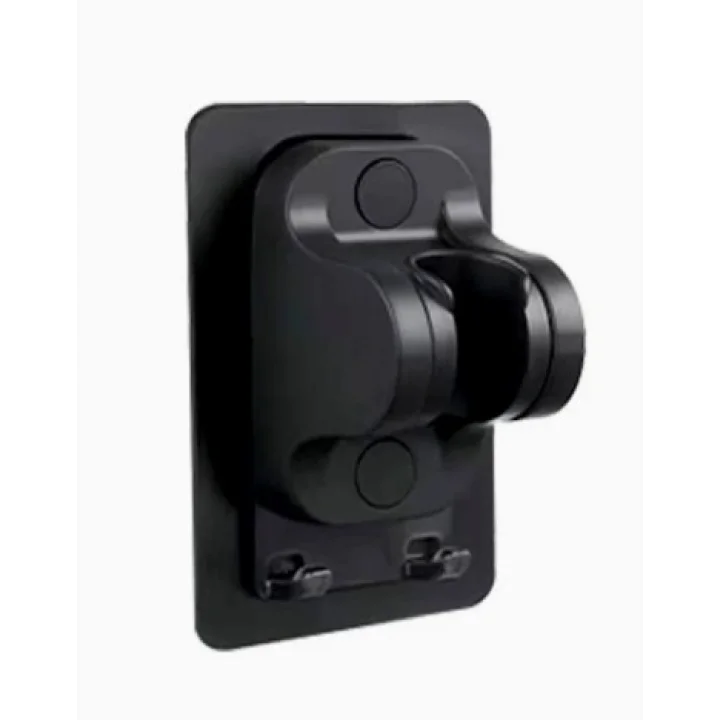 Mey İthalat® Yapışkanlı Duş Başlığı Tutucu Ayarlı Askılı Siyah