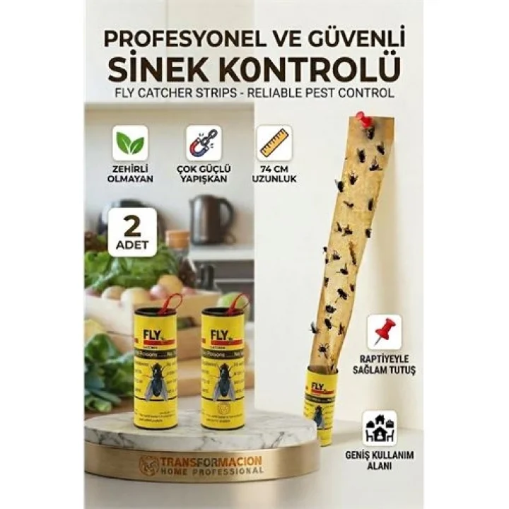 Mey İthalat® Yapışkanlı Sinek Şeridi Sinek Kapanı 2 ADET 716514