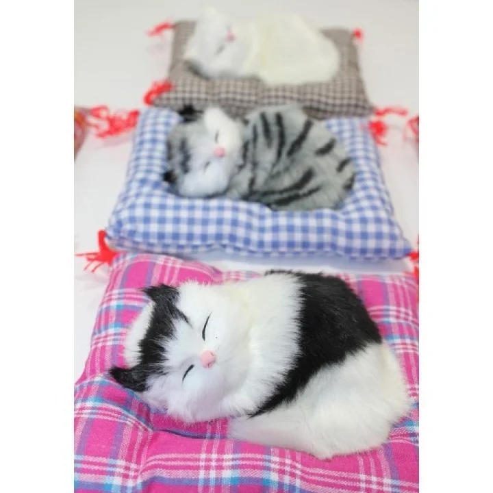 Mey İthalat® Yastıkta Uyuyan Kedi Sesli Alk25