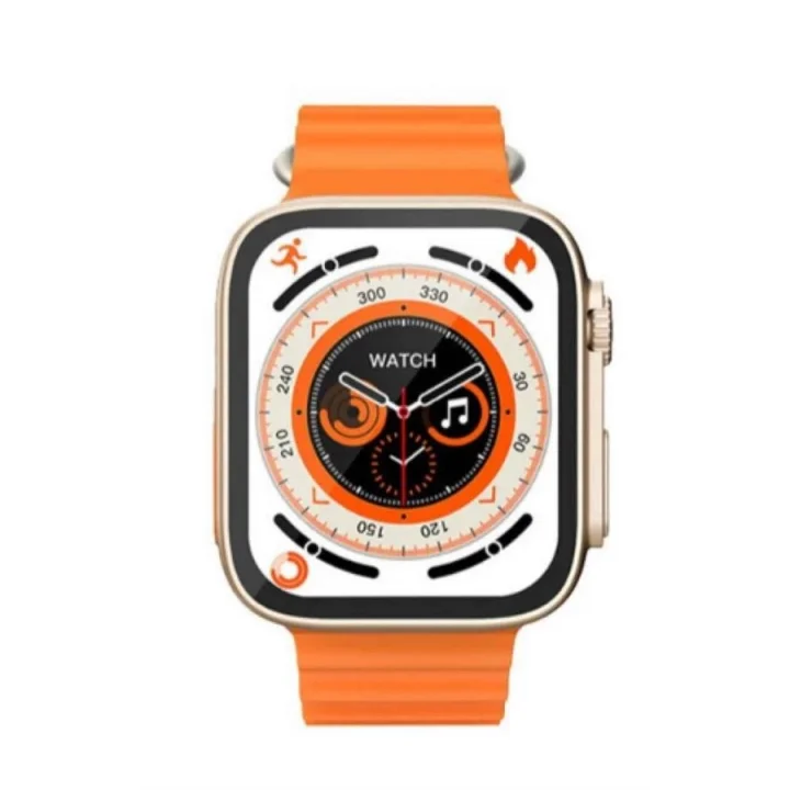 Mey İthalat® Yeni Model Akıllı Saat Ultra Smart Watch Gümüş Kasa 45mm Titreşim