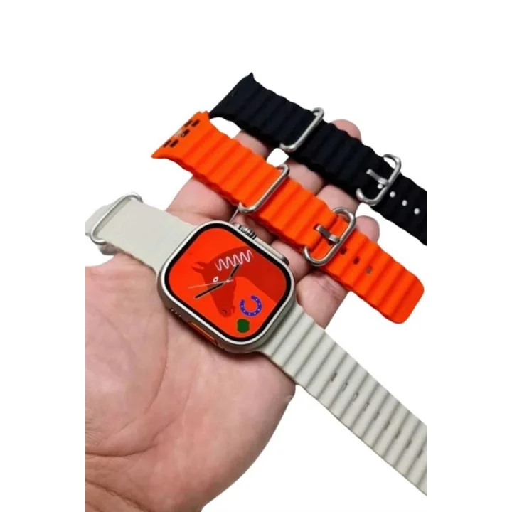 Mey İthalat® Yeni Nesil 3 Kordonlu Kol Saati 49 MM Amoled Ekran Akıllı Saat