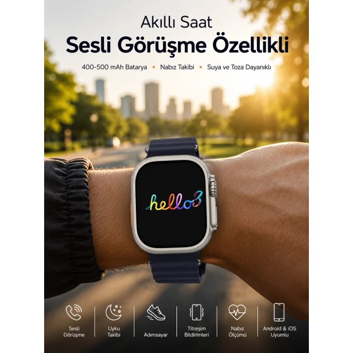 Mey İthalat® Yeni Nesil Arama Cevaplayan Uyku ve Sağlık Takibi GPS Özelliği
