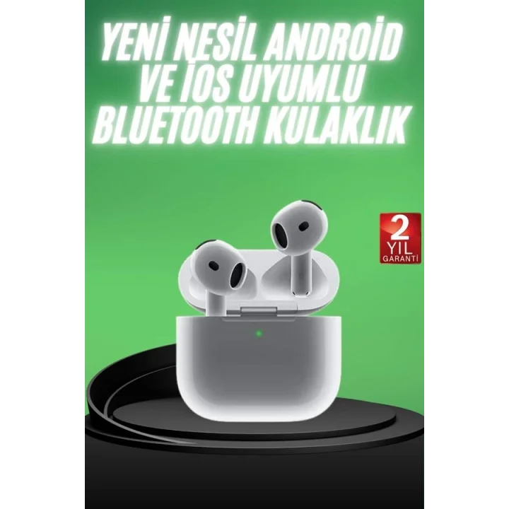 Mey İthalat® Yeni Nesil Bluetooth Kulaklık Beyaz Çağrı Cevaplayabilen Kablosuz