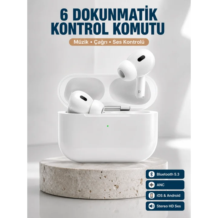 Mey İthalat® Yeni Nesil Pro Bluetooth Kulaklık Android ve İOS Uyumlu Dokunmatik Kontrol