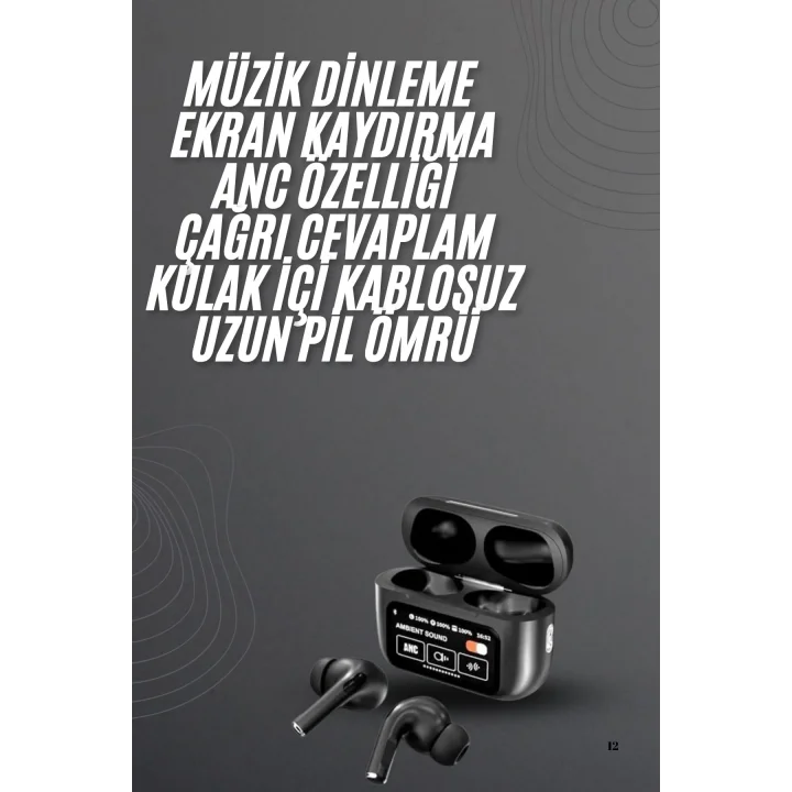 Mey İthalat® Yeni Nesil Pro Ekranlı Bluetooth Kulaklık 5.0 Bluetooth Yeni Nesil