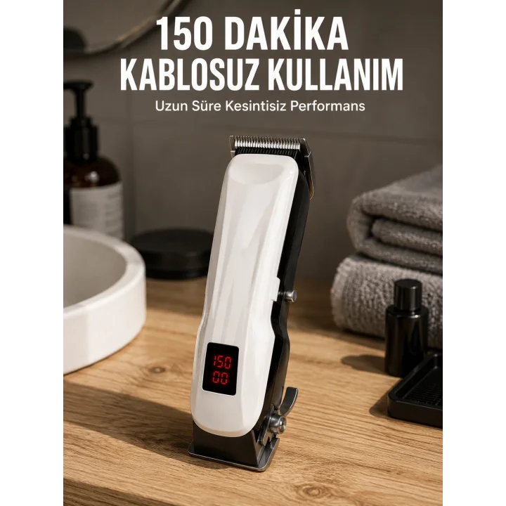 Mey İthalat® Yeni Nesil Tıraş Makinesi Uzun Şarjlı Paslanmaz Çelik Bıçaklı Yeni Nesil