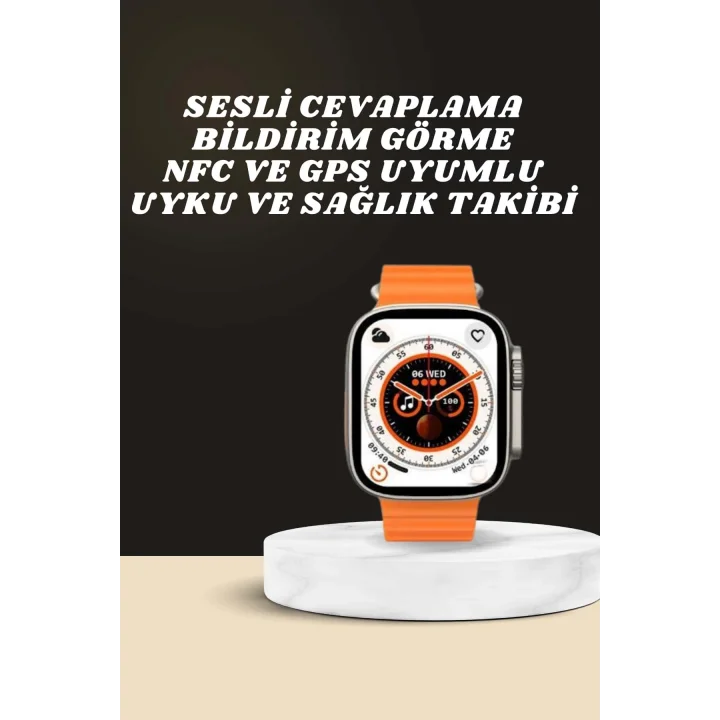 Mey İthalat® Yeni Nesil Ultra Akıllı Saat Adımsayar Uyku Takibi Nabız Sensörü