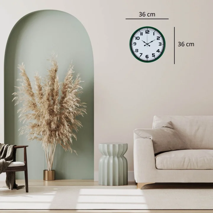Mey İthalat® Yeşil 36 Cm Zarif Duuvar Saati