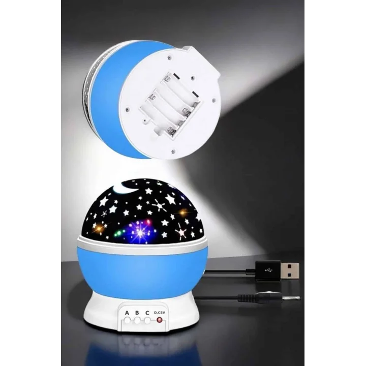 Mey İthalat® Yıldızlı Gökyüzü Projeksiyon Gece Lambası Hareketli Işık Şovu