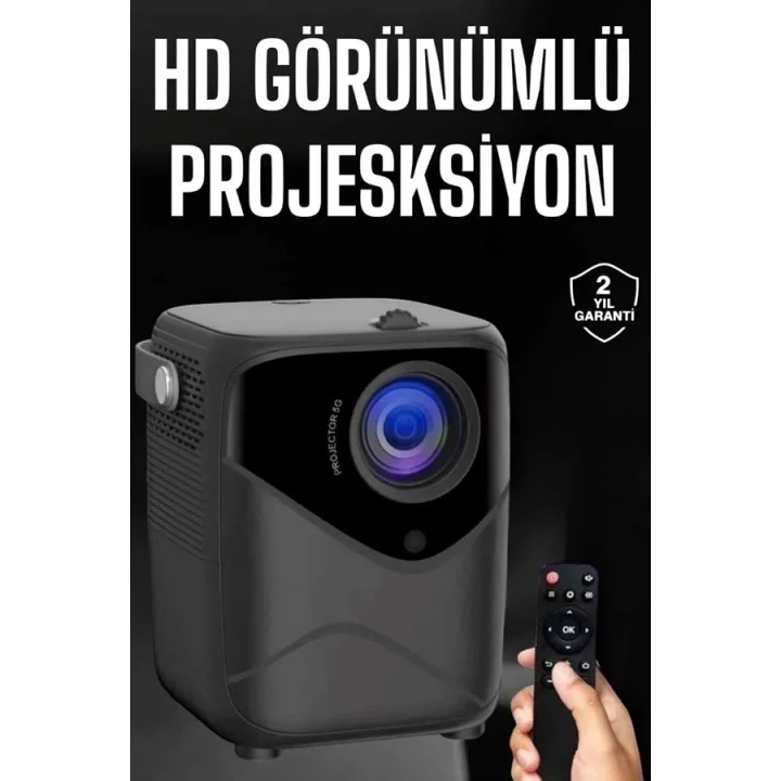 Mey İthalat® Yüksek HD Görünümlü Taşınabilir Projeksiyon Cihazı