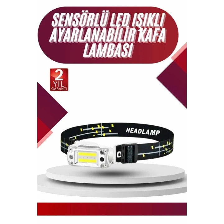 Mey İthalat® Yüksek Işıklı Şarjlı ve Sensörlü LED Kafa Lambası Kamp Lambası